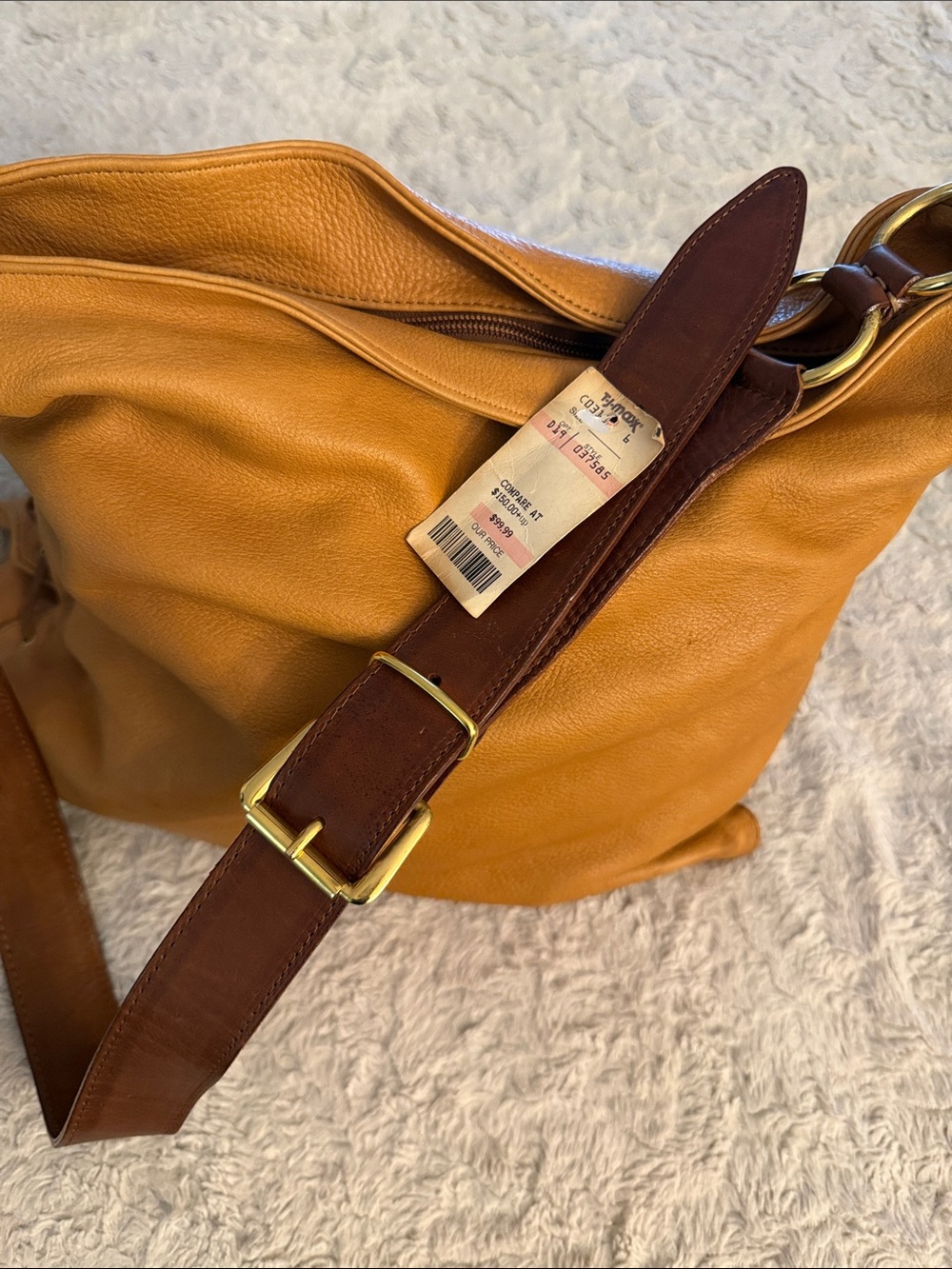 Lara Paul Tan Genuine Leather Crossbody/Shoulder Bag NWT